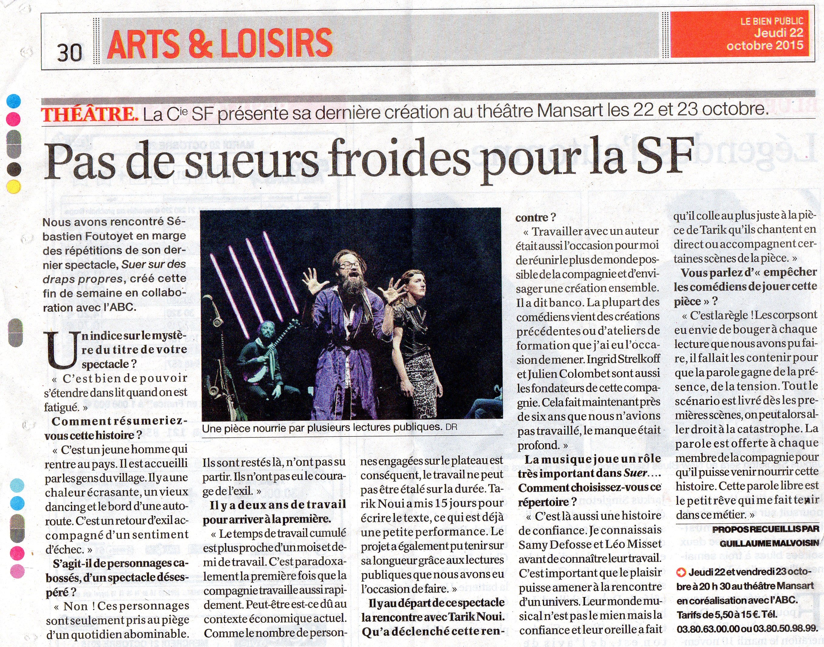 Le Bien Public du 22.10.15, par Guillaume Malvoisin